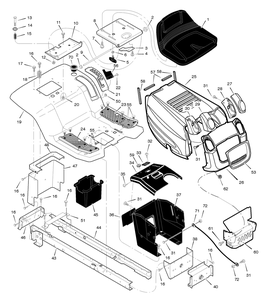 Chassis And Hood Diagram and Parts List for 465307X31A 2005 Briggs and Stratton Lawn Tractor